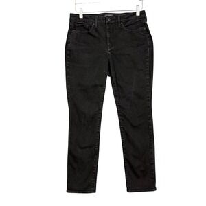 NYDJ Jeans Womens 8P Petite Black Sheri Slim Lift Tuck Technology Cotton Stretch